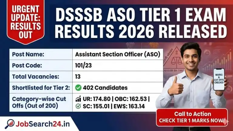 DSSSB ASO Tier 1 Exam Results 2026