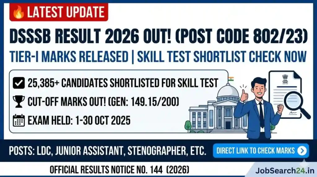 DSSSB Result 2026 Out