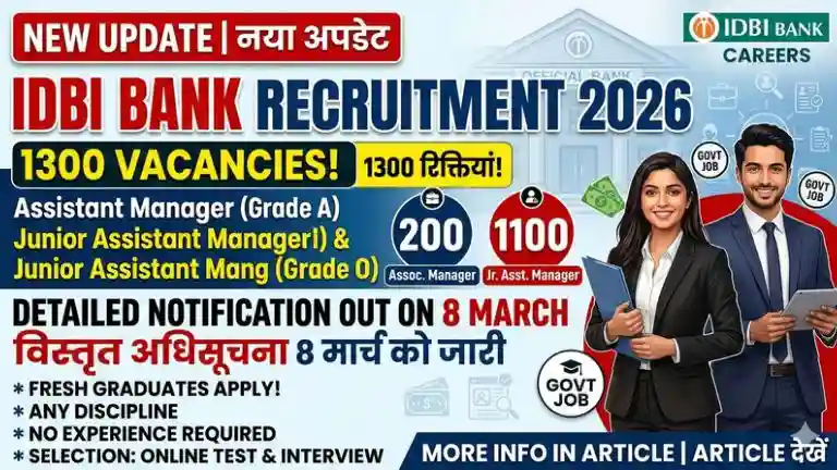 IDBI Bank Assistant Manager & Junior Assistant Manager Recruitment 2026 
