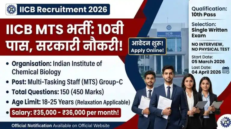 IICB MTS Recruitment 2026