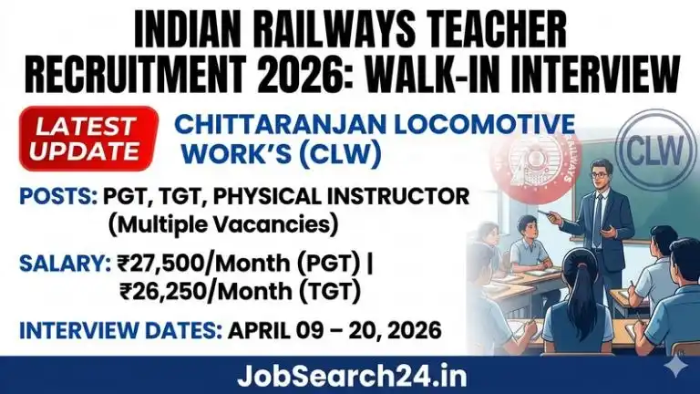 Indian Railways CLW Teacher Recruitment 2026