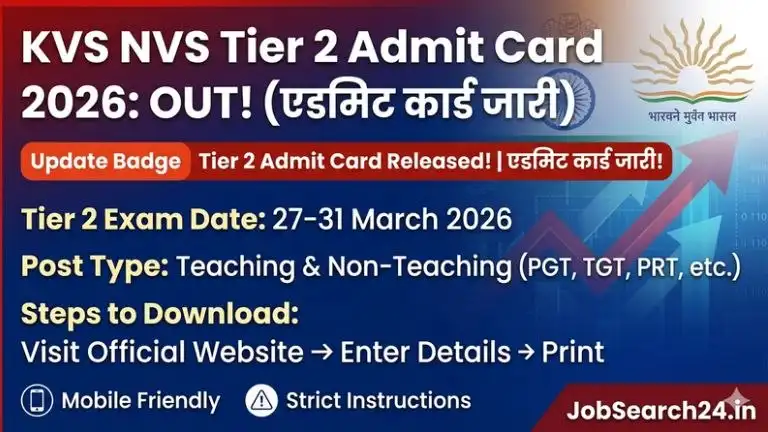 KVS NVS Tier 2 Admit Card 2026