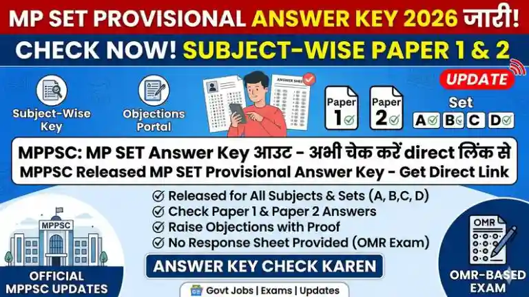 MP SET Provisional Answer Key 2026