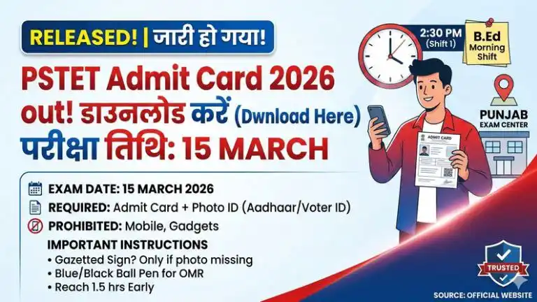 PSTET Admit Card 2026