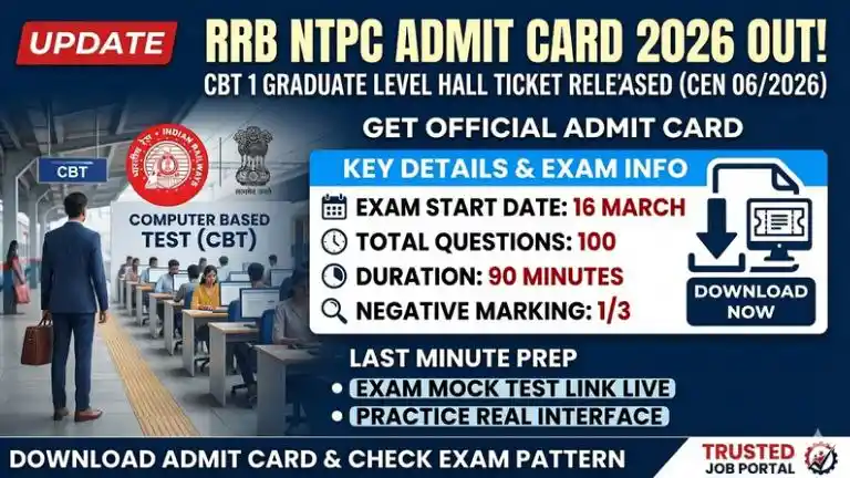 RRB NTPC Admit Card 2026 