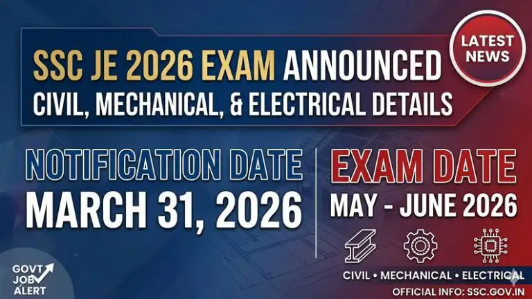 SSC JE Recruitment 2026 Notification Date 