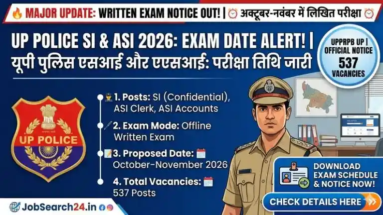 UP Police SI & ASI Accounts Exam Date 2026
