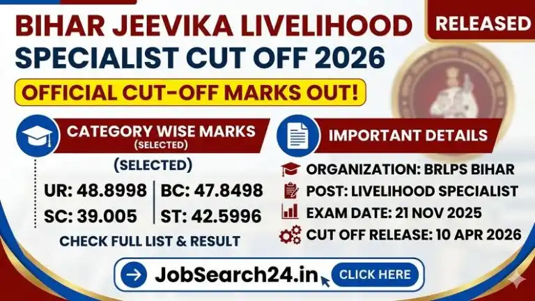 Bihar Jeevika Livelihood Specialist Cut Off 2026