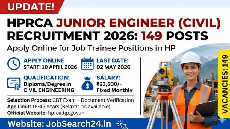 HPRCA Junior Engineer (Civil) Recruitment 2026