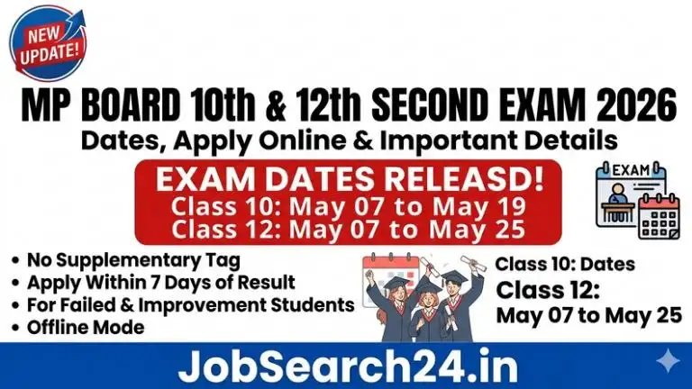 MP Board 10th 12th Second Exam Date 2026