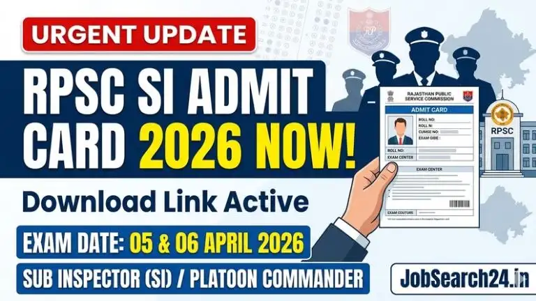 RPSC SI Admit Card 2026