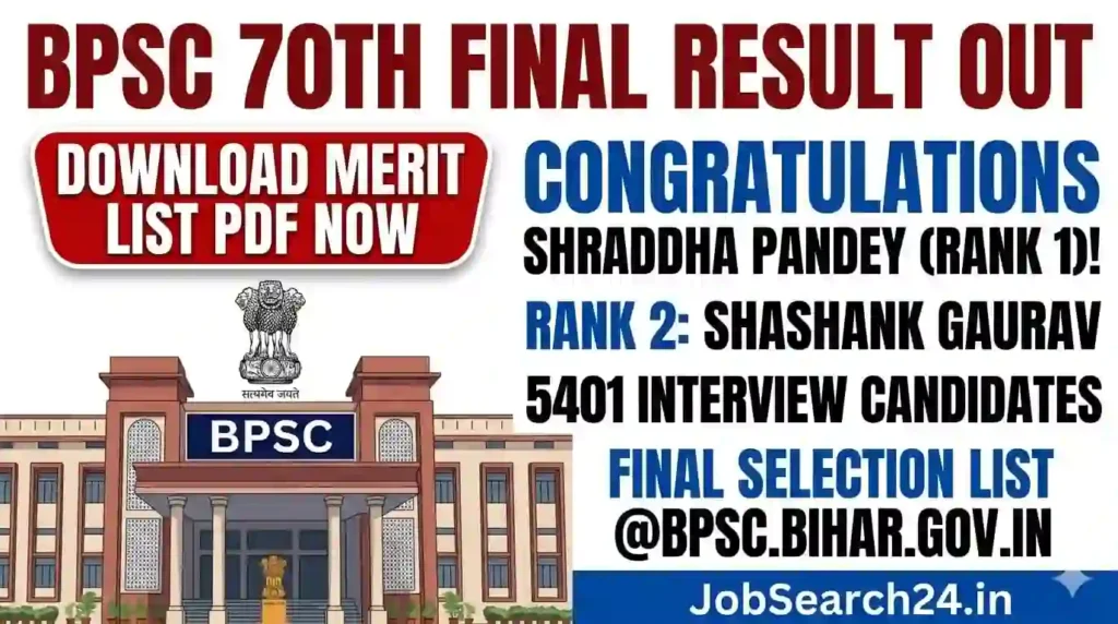 BPSC 70th Final Result 2026