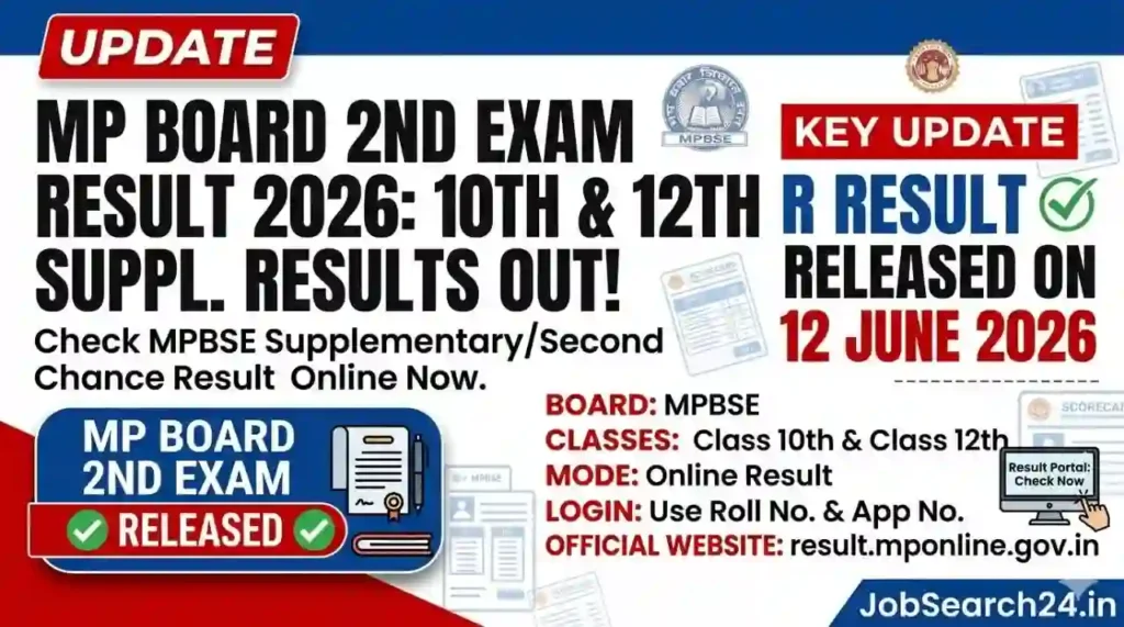 MP Board 10th, 12th Second Exam Result 2026