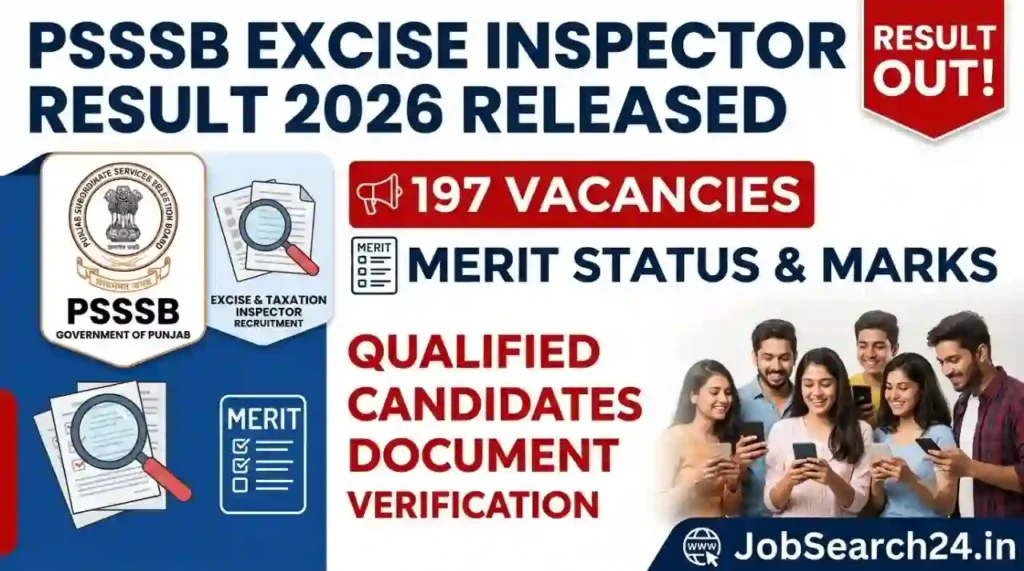 PSSSB Excise Inspector Result 2026 Released : Check Merit Status, Marks ...